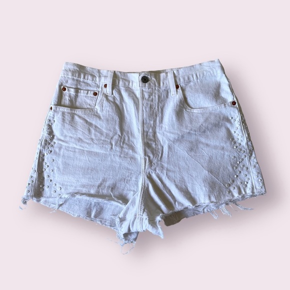 Short Américain American Eagle Outfitters Taille 4 Bleu Déchiré